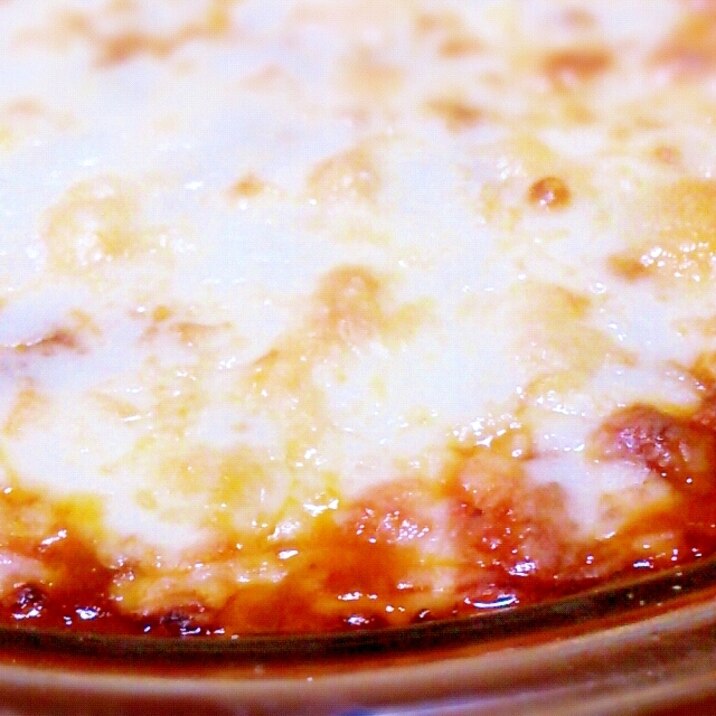 3品で完成!お餅とミートソースのチーズグラタン